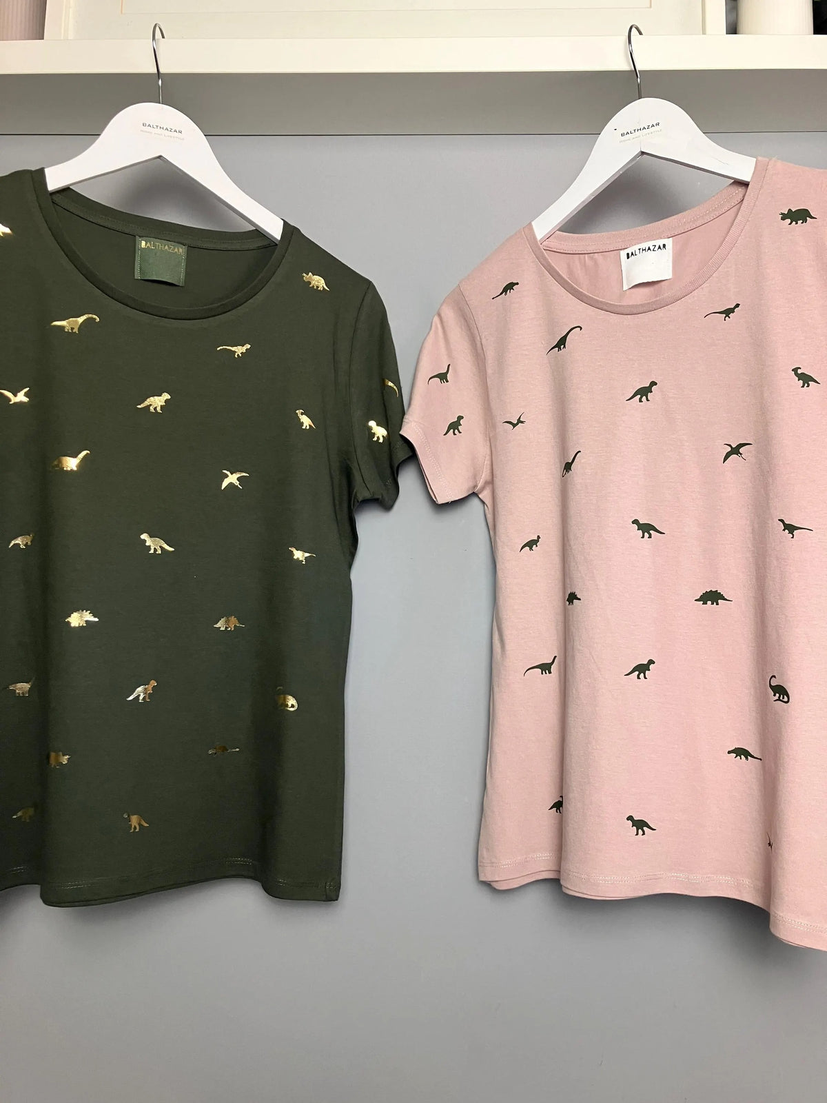 Vyelle Unisex Custom Embroidered Dinosaur T-Shirt  Relaxed Fit Short-Sleeve Cotton Top