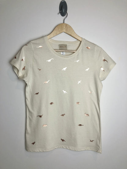 Vyelle Unisex Custom Embroidered Dinosaur T-Shirt  Relaxed Fit Short-Sleeve Cotton Top