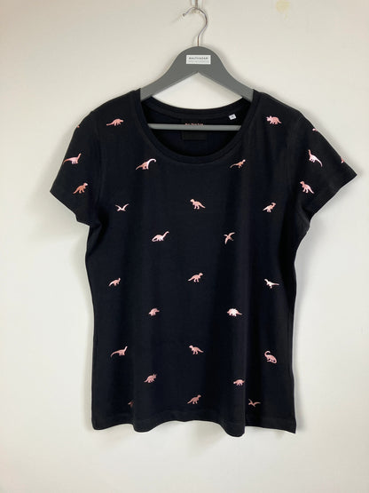 Vyelle Unisex Custom Embroidered Dinosaur T-Shirt  Relaxed Fit Short-Sleeve Cotton Top