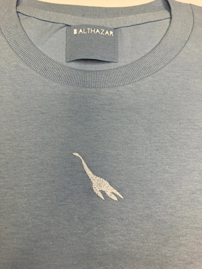 Vyelle Unisex Embroidered Dinosaur T-Shirt - Relaxed Fit Short-Sleeve Cotton Top