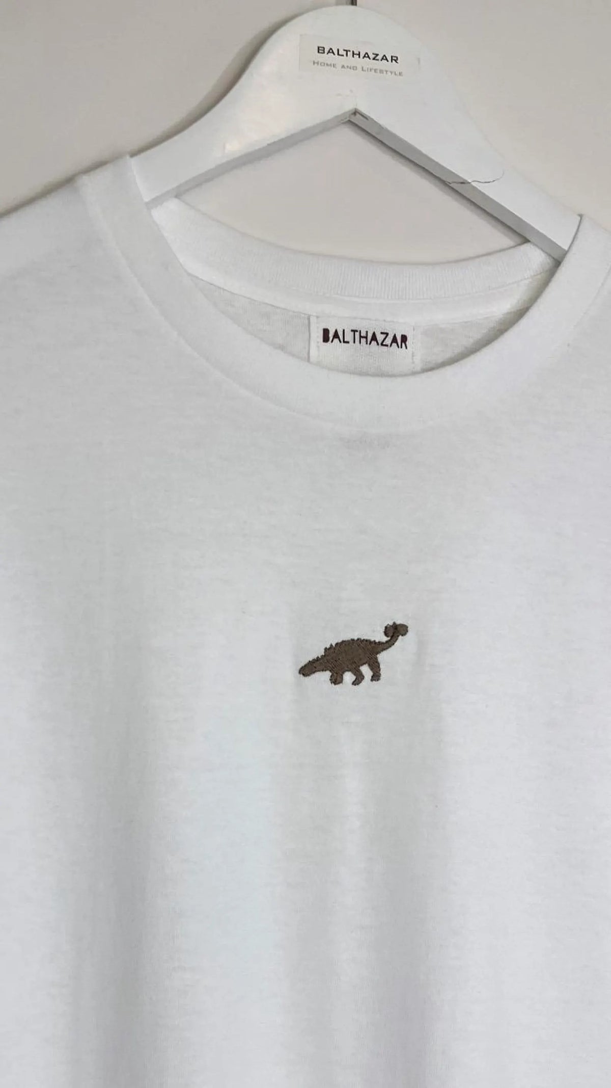 Vyelle Unisex Embroidered Dinosaur T-Shirt - Relaxed Fit Short-Sleeve Cotton Top