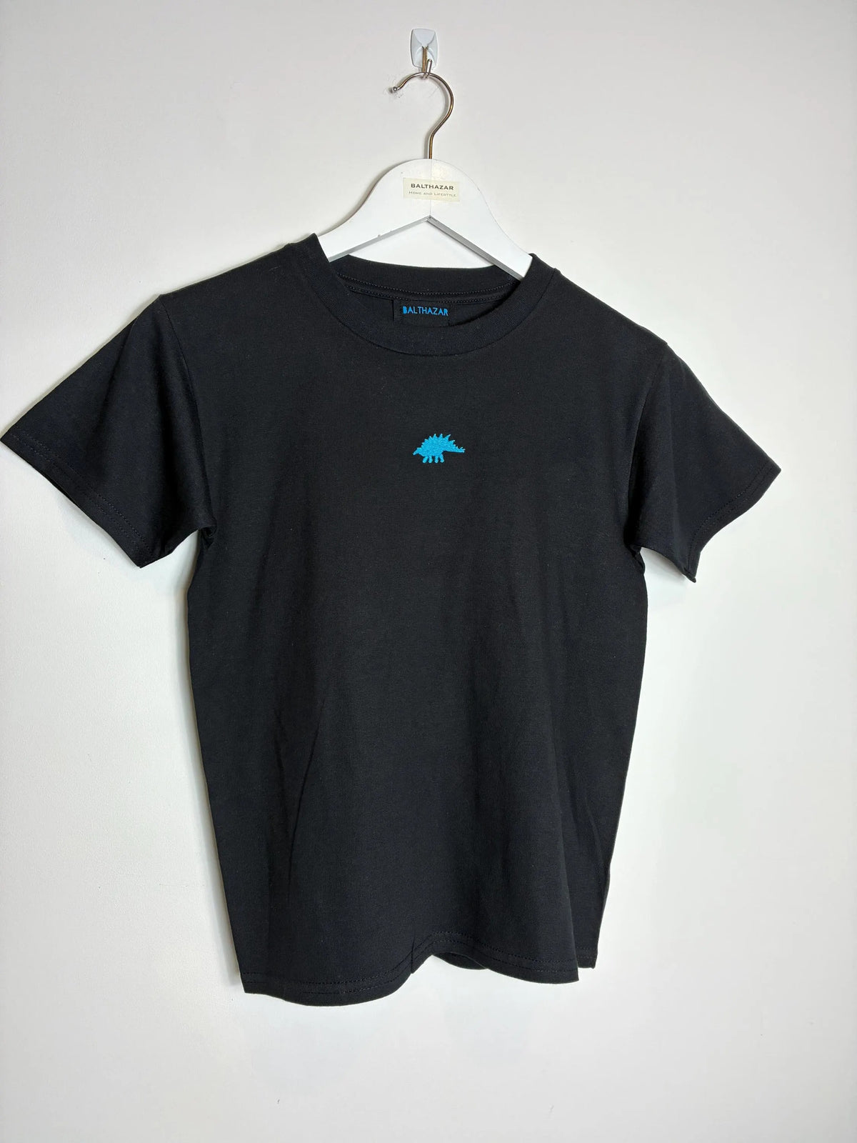 Vyelle Children's Embroidered Dinosaur T-Shirt - Short-Sleeve Cotton Top with Relaxed Fit