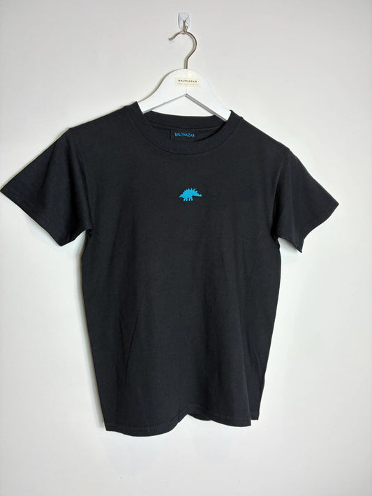 Vyelle Children's Embroidered Dinosaur T-Shirt - Short-Sleeve Cotton Top with Relaxed Fit
